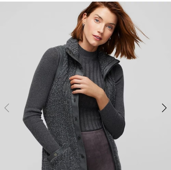 White House Black Market Sweaters - NWT WHBM Boucle Coated Sweater Vest